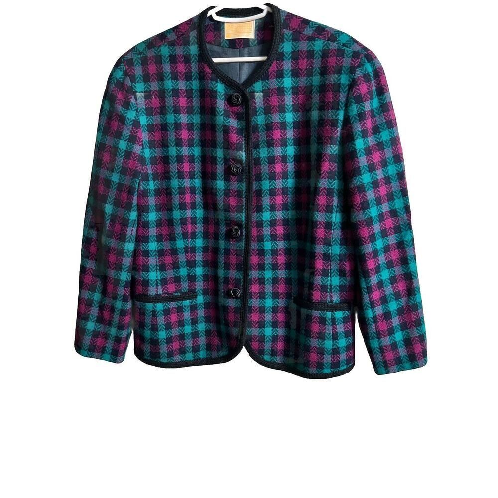 Pendleton Woolen Mills Pure Virgin Wool Blazer Jacket Women’s 14 Multicolor EUC